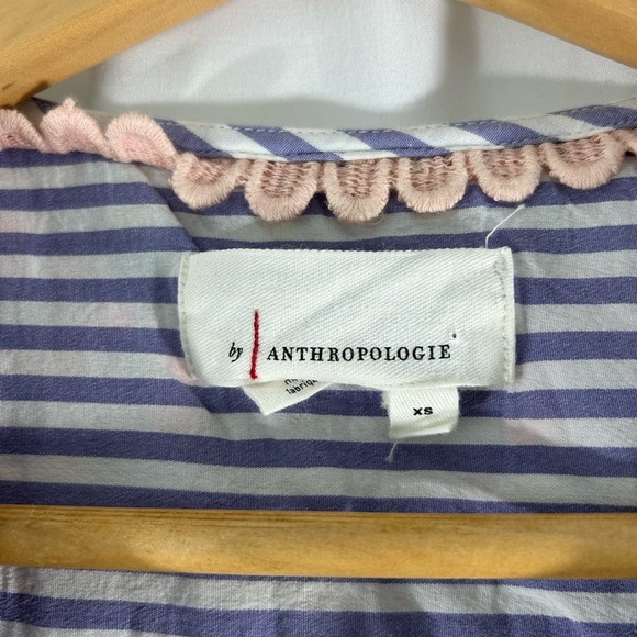 Anthropologie V Neck Wrap Look Long Sleeve Blouse XS Beautiful Embroidery - Picture 2 of 11